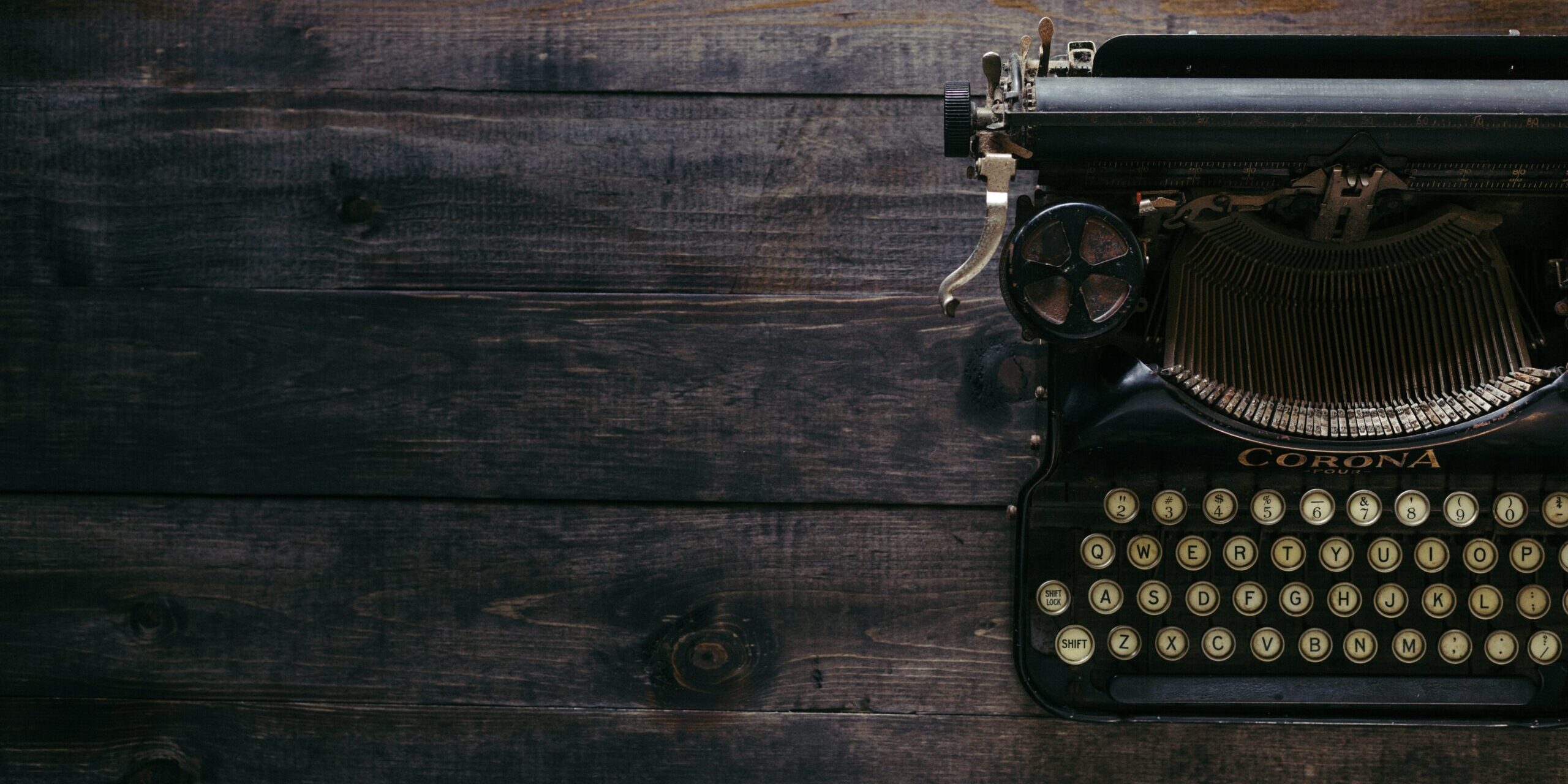 Writers Guild, typewriter on plank boards