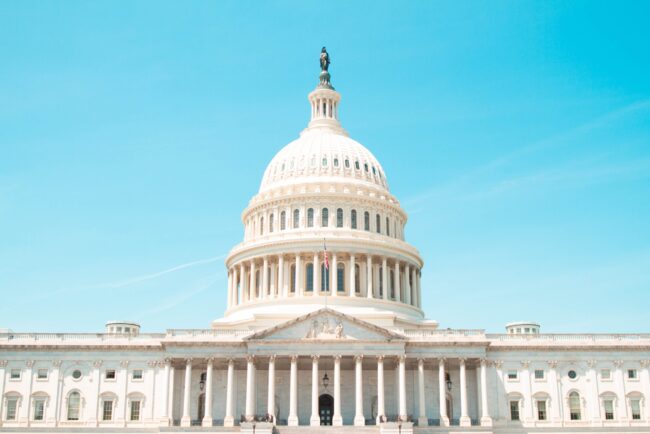 Decadent image of government building